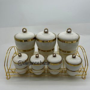 Especiero porcelana - Dorado redondo