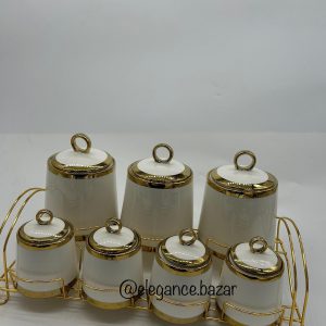 Especiero porcelana - Dorado