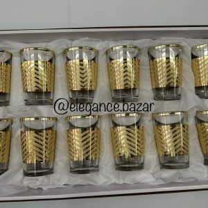 Vasos té - Dorado purpurina rallado