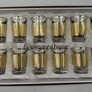 Vasos té - Dorado purpurina lineal