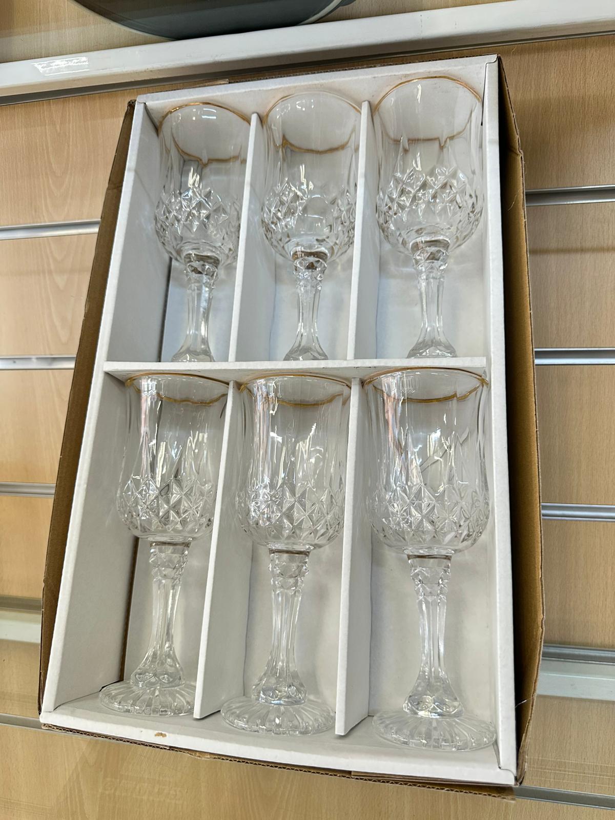 Copas 6 largas, filo dorado