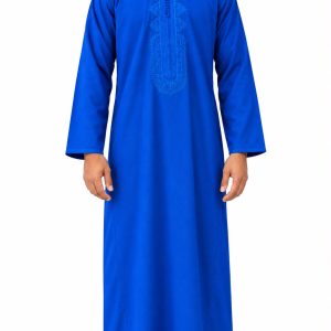 ABAYA / QAMIS MANGA LARGA - AZUL ELECTRICO