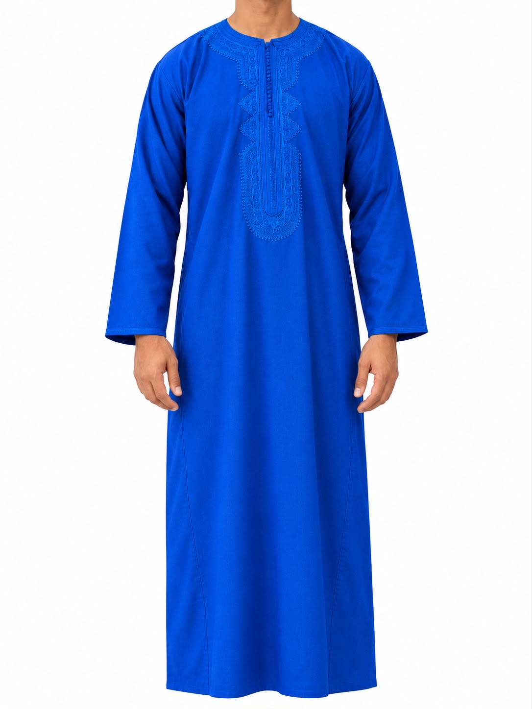 ABAYA / QAMIS MANGA LARGA - AZUL ELECTRICO
