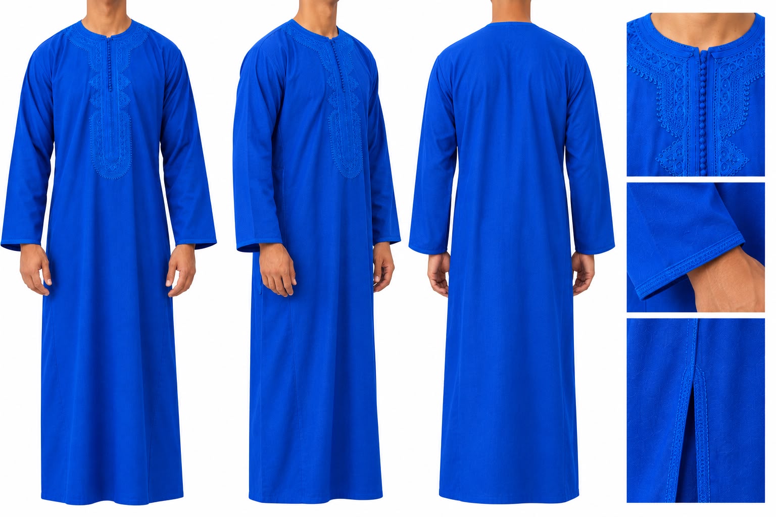 ABAYA / QAMIS MANGA LARGA - AZUL ELECTRICO - Imagen 2
