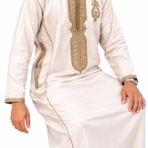 ABAYA / QAMIS MANGA LARGA - BEIGE