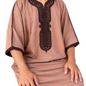 ABAYA / QAMIS MEDIA MANGA - MARRÓN