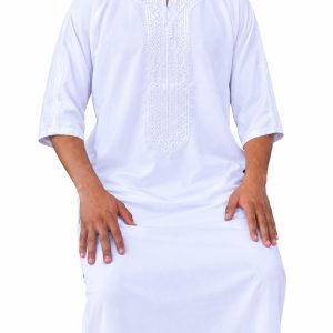 ABAYA / QAMIS MEDIA MANGA - BLANCO NEUTRO