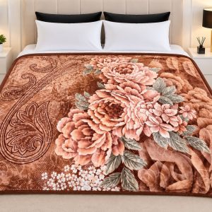 Manta Premium con EMBALAJE   – 2,5 kg 160 x 220 - FLORES rosadas